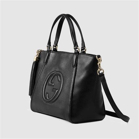 black leather gucci handbag|authentic black leather Gucci handbag.